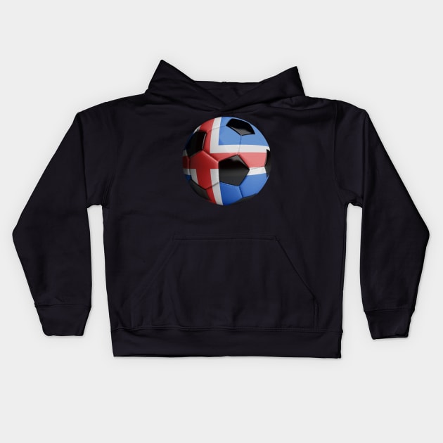 Iceland Soccer Ball Kids Hoodie by reapolo